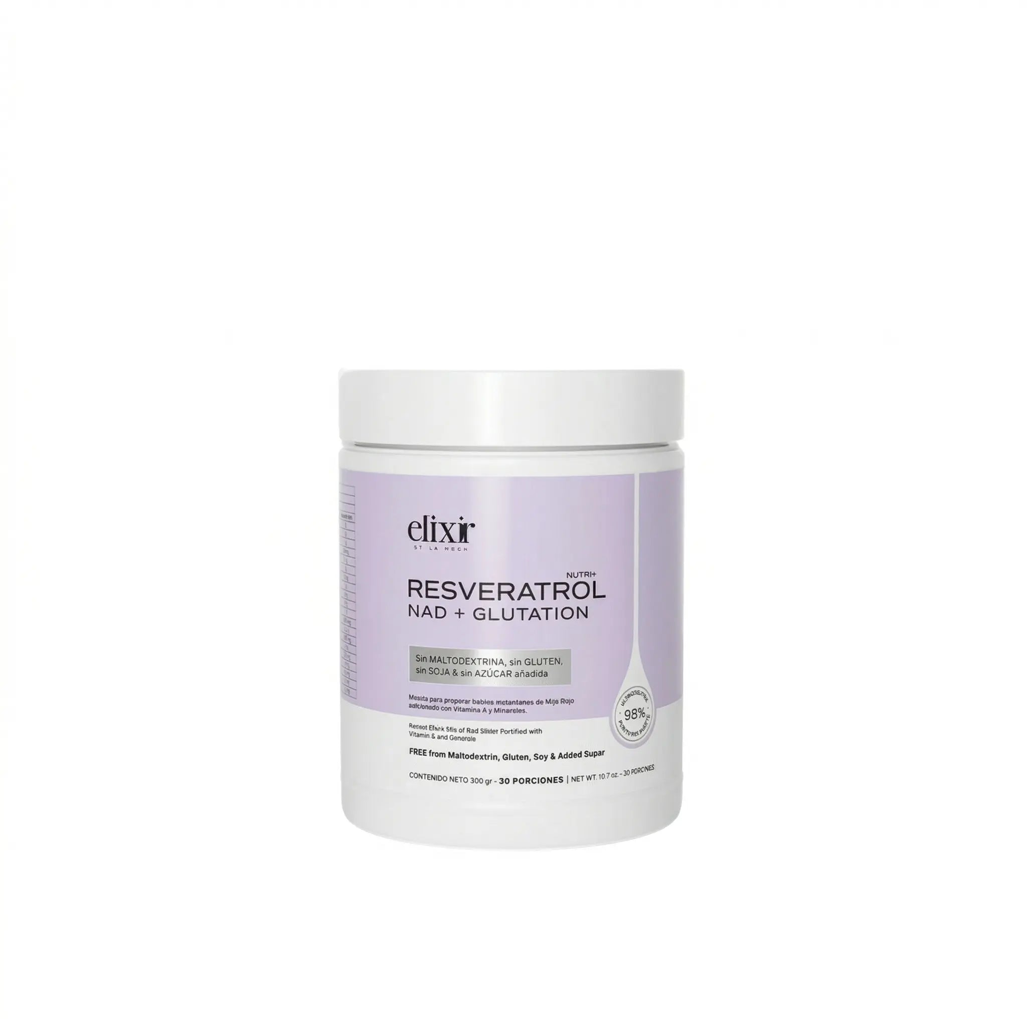 Resveratrol NAD Glutatión Elixir 300 g antioxidante longevidad celular Colombia Alternativ