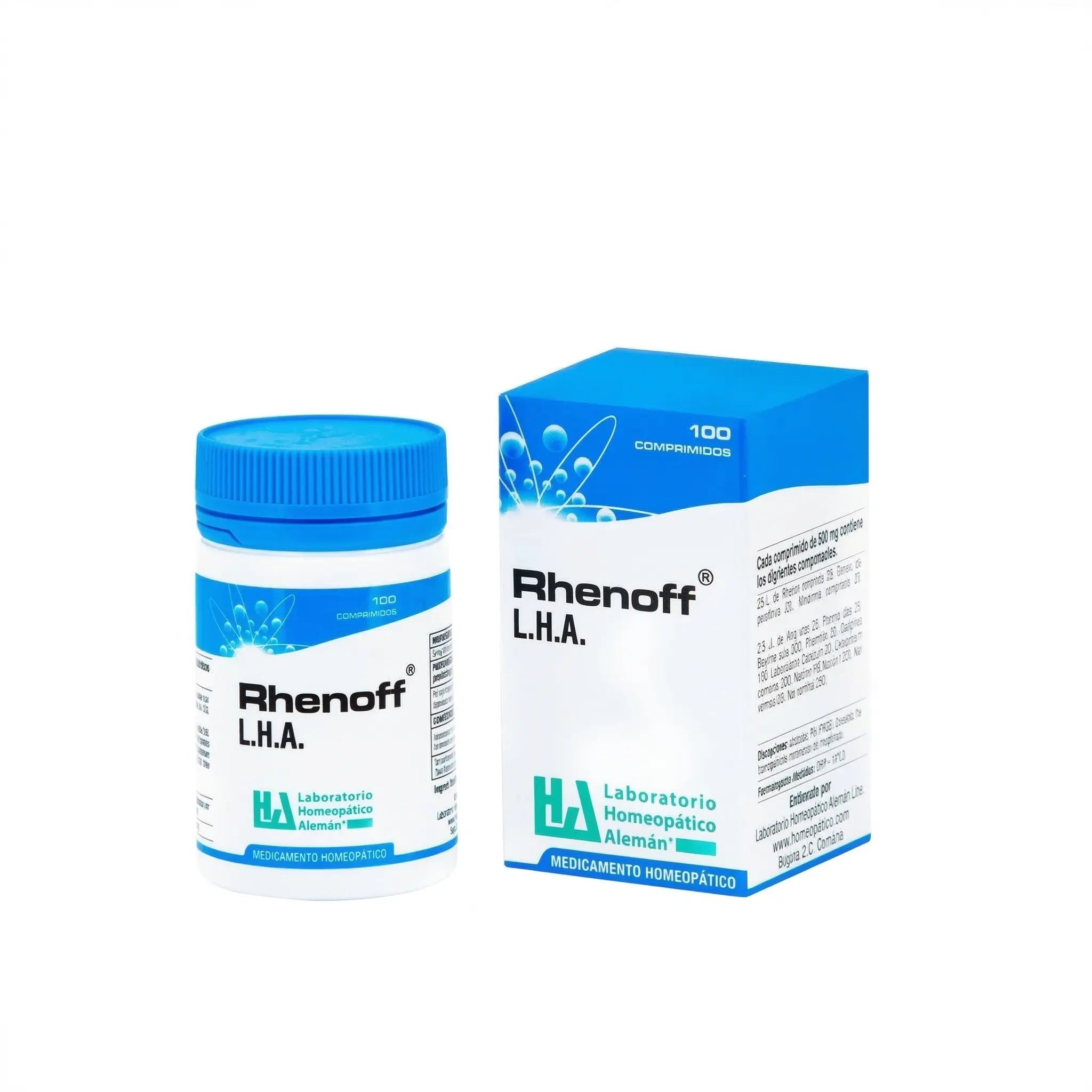 Rhenoff LHA comprimidos medicamento homeopático frasco x60 registro INVIMA Colombia