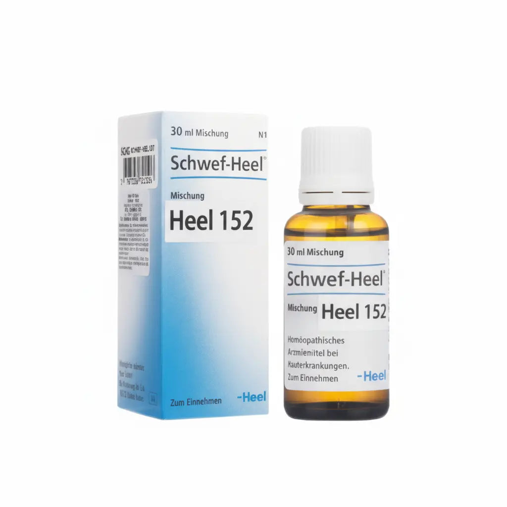 Schwef Heel Gotas Heel – medicamento homeopático alemán que apoya el equilibrio cutáneo y el bienestar dérmico, distribuido por Alternativ SAS en Colombia.