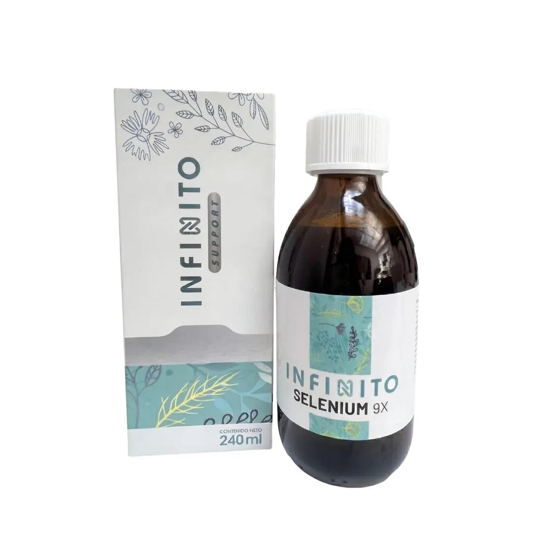 Selenium 9X Jarabe medicamento homeopático oficinal elaborado por Laboratorio Infinito H&V y distribuido por Alternativ S.A.S.