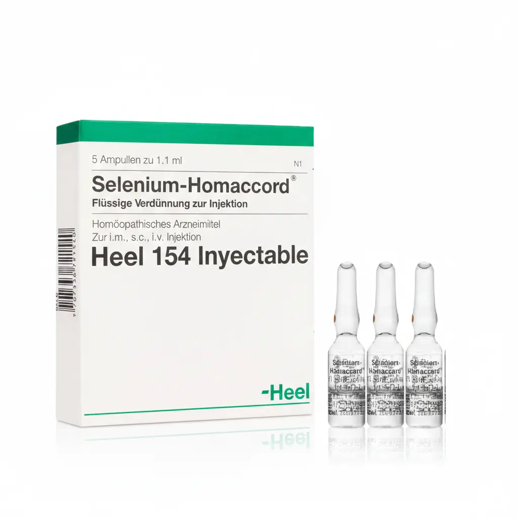 Selenium Homaccord Ampolla caja x 5 ampollas 1.1 mL medicamento homeopático con fórmula médica distribuido por Alternativ en Colombia