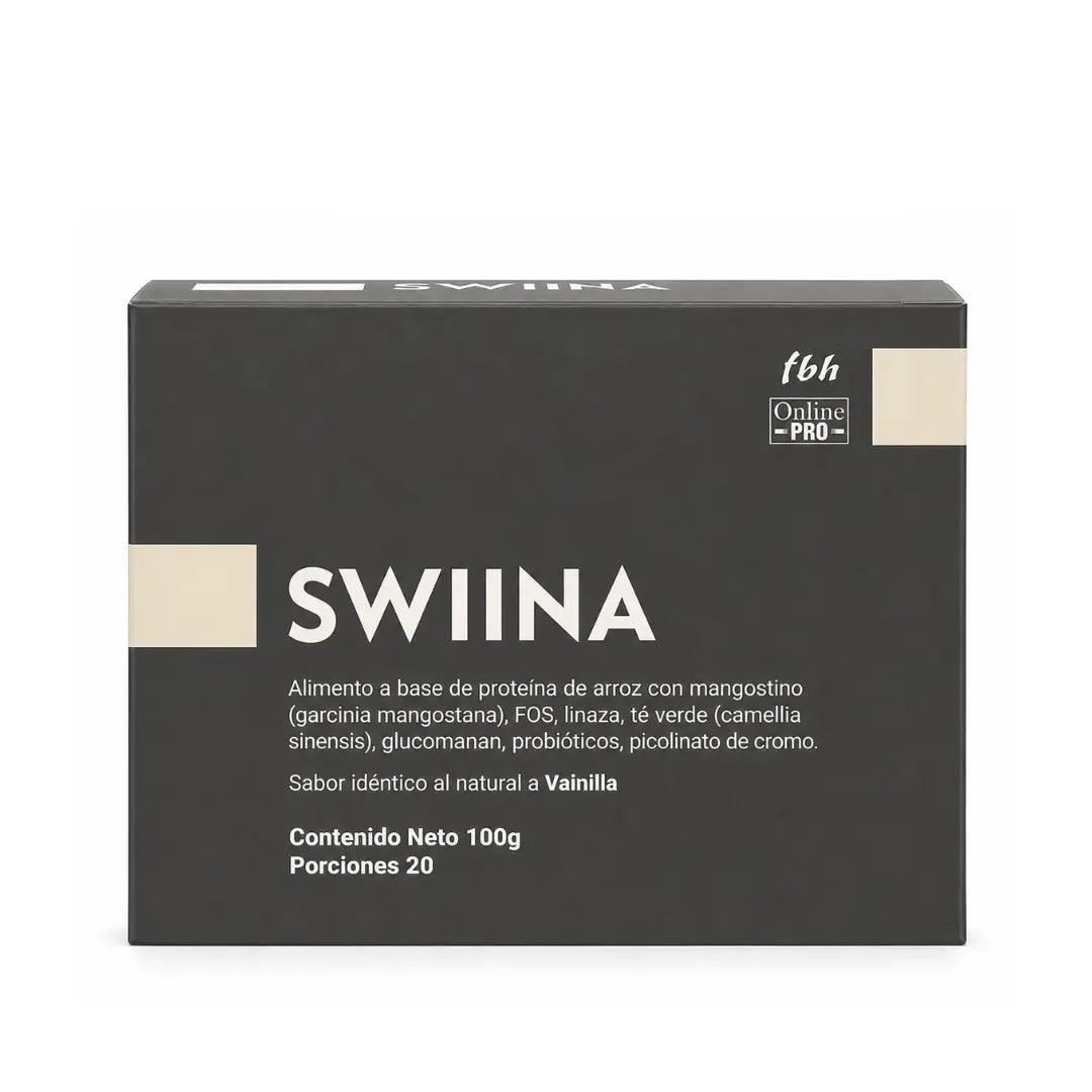Swiina Jaquin de Francia x 20 sobres con 12 cepas probióticas, proteína hidrolizada de arroz, mangostino, FOS y picolinato de cromo