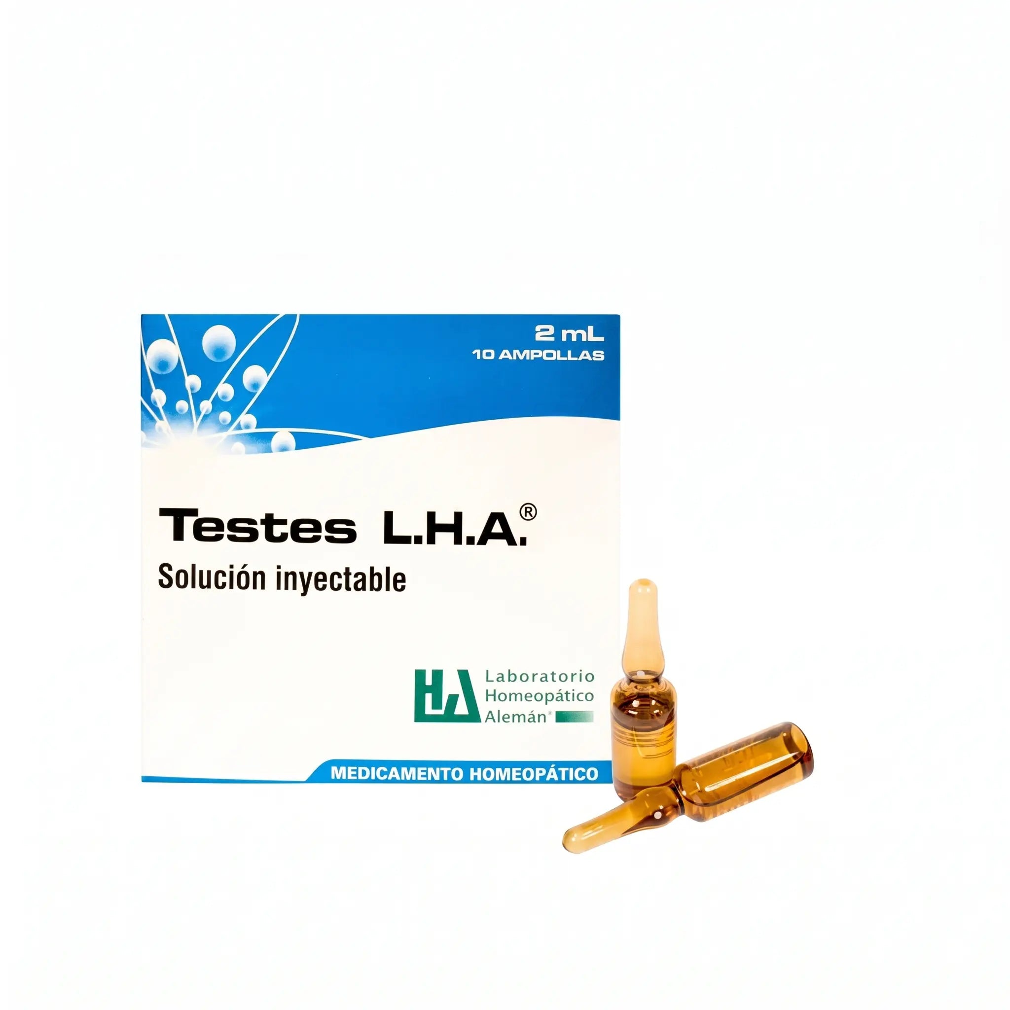 Testes ampollas LHA x10 2 ml medicamento homeopático inyectable fórmula médica Colombia Alternativ