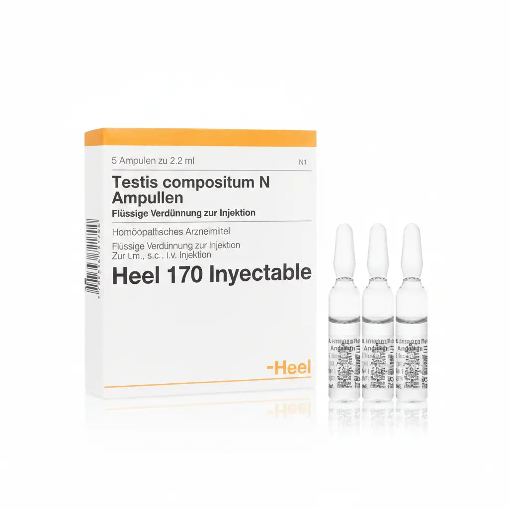Testis Compositum N Ampolla caja x 5 ampollas 2.2 mL medicamento homeopático con fórmula médica distribuido por Alternativ en Colombia